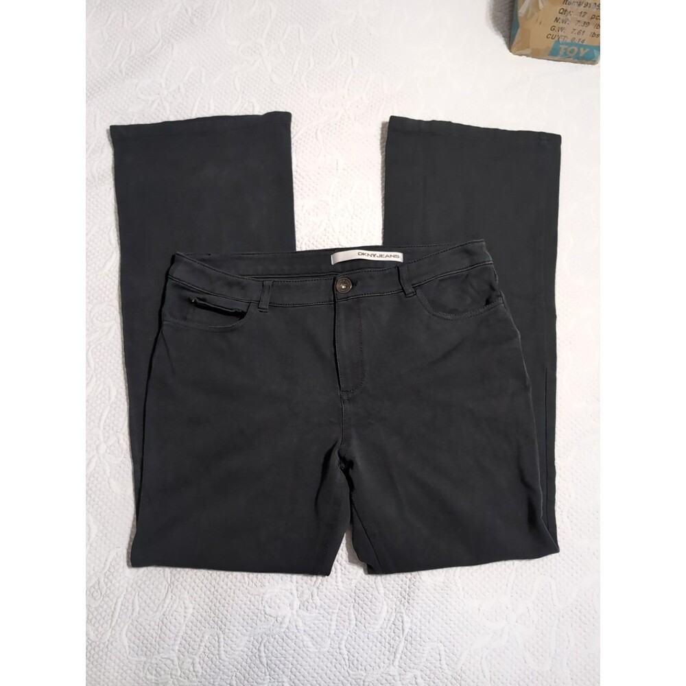 Vintage DKNY Womens 12 Black Stretch Jeans/Slacks Mid Rise Flare (Fit 33 X 29.5)